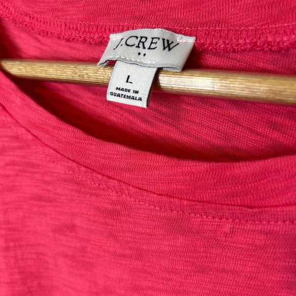 J Crew | Coral Pink Tee Shirt Dress w Cinch Belt Size L - Picture 3 of 4